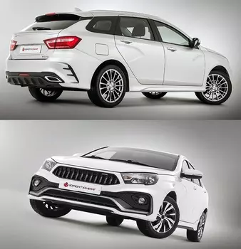 Передний и задний бампера Quasar для Лада Веста ( Lada Vesta SW )