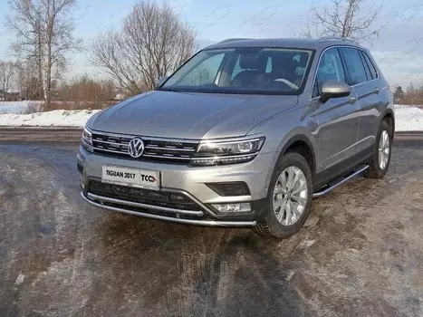 Передняя защита 42/42мм (пакет Offroad)VWTIGOFR17-47 для Volkswagen Tiguan 2017-