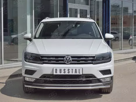 Передняя защита 42мм (КРОМЕ OFF ROAD) VGZ-002711 для Volkswagen Tiguan 2017-