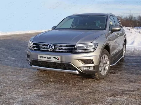 Передняя защита (овальная,короткая,пакет Offroad) VWTIGOFR17-18 для Volkswagen Tiguan 2017-