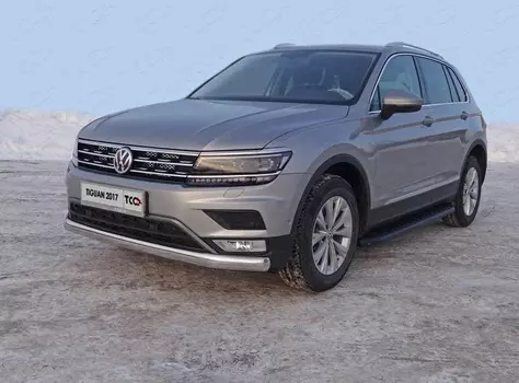 Передняя защита (овальная,пакет Offroad)VWTIGOFR17-48 для Volkswagen Tiguan 2017-