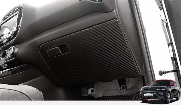 Пленка защитная на бардачок (черный карбон, черный) для Kia Soul (Киа Соул) 2019, 2020