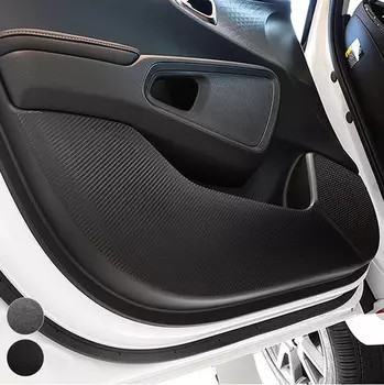 Пленка защитная на низ боковых дверей (черный карбон / войлок) для Kia Soul (Киа Соул) 2019, 2020