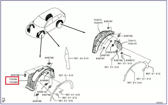 Подкрылок передний MITSUBISHI 5370B817/5370B818