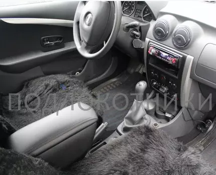 Подлокотник (черный, кожа) Опора России 0030 для Renault Logan 2015 -