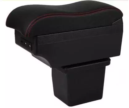 Подлокотник с USB (черный c красной строчкой) Zouyuanjin ZOUY00101 для Hyundai I30 (2G) 2011-