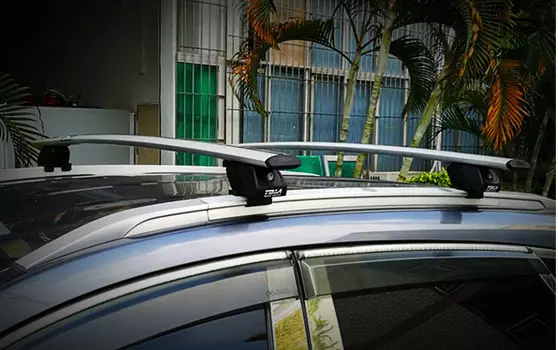 Поперечины на крышу (выпуклые) для Санта Фе 4 (Hyundai Santa Fe 2018 - 2019)