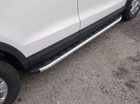 Пороги алюминиевые с пластиковой накладкой TCC AUDIQ315-01AL Audi Q3 2019