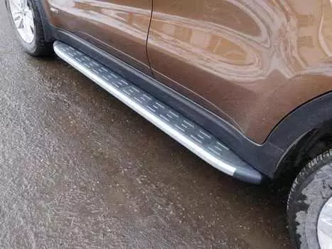 Пороги алюминиевые с пластиковой накладкой TCC KIASPORT18-37SL Kia Sportage 2018-