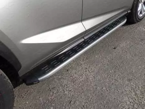 Пороги алюминиевые с пластиковой накладкой TCC LEXNX20015T-20SL Lexus NX 2017