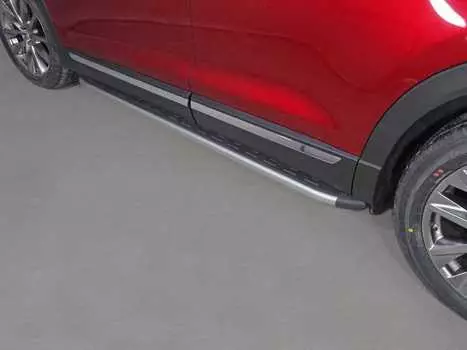 Пороги алюминиевые с пластиковой накладкой TCC MAZCX917-23SL Mazda CX-9 2017-