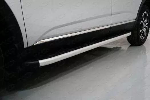 Пороги алюминиевые с пластиковой накладкой TCC RENARK19-20AL Renault Arkana 2019-