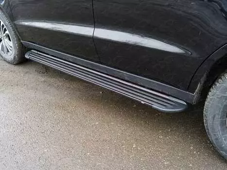 Пороги алюминиевые "Slim Line Black" TCC GEELEMGX718-22B Geely Emgrand 2018-