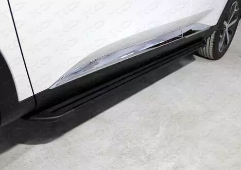Пороги алюминиевые "Slim Line Black" TCC HAVF719-35B HAVAL F7 2019-