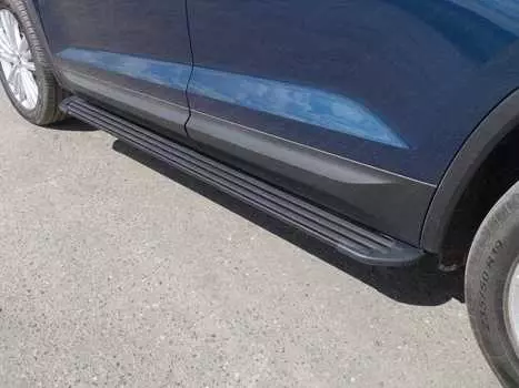 Пороги алюминиевые "Slim Line Black" TCC SKOKOD17-12B Skoda Kodiaq 2017-