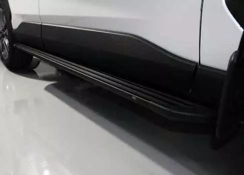 Пороги алюминиевые "Slim Line Black" TCC TOYRAV19-24B Toyota RAV4 2019-