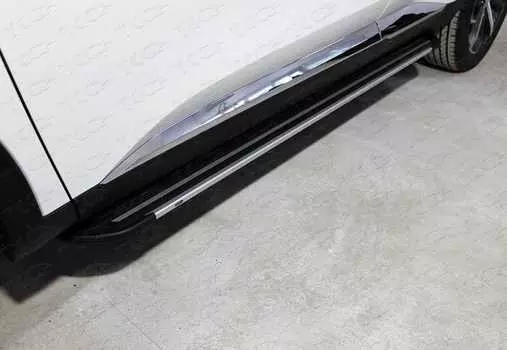 Пороги алюминиевые "Slim Line Silver" TCC HAVF719-35S HAVAL F7 2019-
