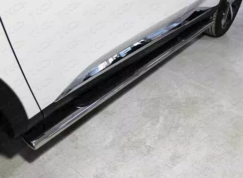 Пороги овальные с накладкой TCC HAVF719-24 HAVAL F7 2019-