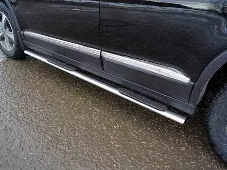 Пороги овальные с накладкой TCC HAVH615-09 Haval H6 2015-