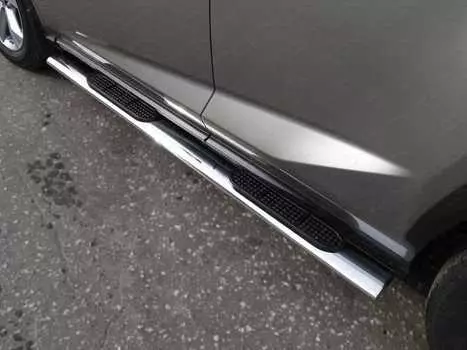 Пороги овальные с накладкой TCC LEXNX17-07 Lexus NX 2017-