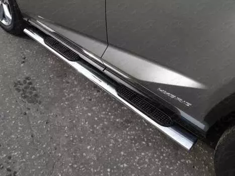 Пороги овальные с накладкой TCC LEXNX300H14-07 Lexus NX 2017