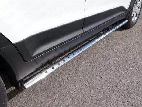 Пороги овальные с проступью TCC HYUNCRE16-17 Hyundai Creta 2016-