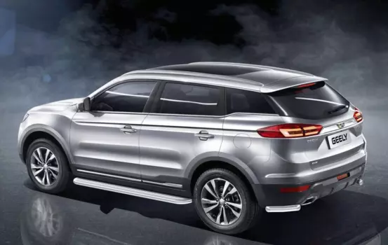 Пороги с листом d57+ комплект крепежа, RIVAL для Geely Atlas 2018 -