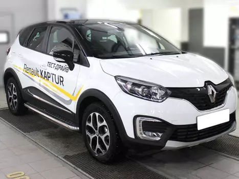 Пороги с листом d-53 Технотек RK16_2 Renault Kaptur (1G) 2016-