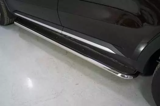 Пороги с площадкой (нерж. лист, 42,4 мм) TCC KIASOR20-09 Kia Sorento 2020-