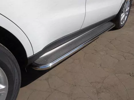 Пороги с площадкой TCC KIASOUL17-21 Kia Soul 2017-2019