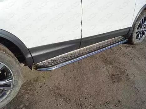 Пороги с площадкой TCC NISQASH19-25 Nissan Qashqai 2019-