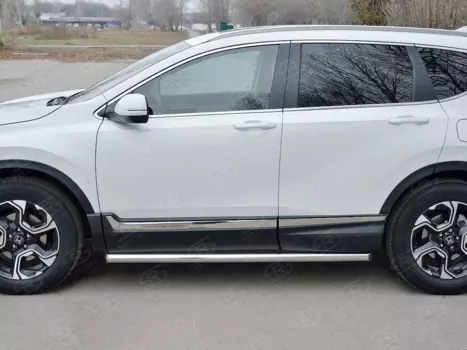 Пороги труба d63 Руссталь для Honda CRV 2017 -