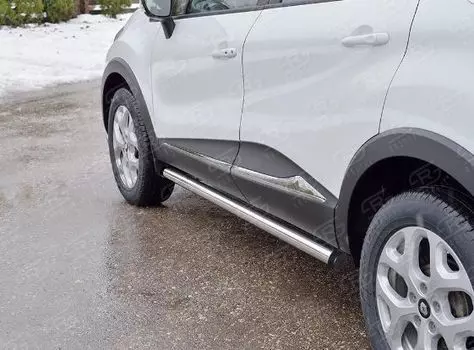 Пороги труба d63 (вариант 2) для Renault Kaptur 2016 -