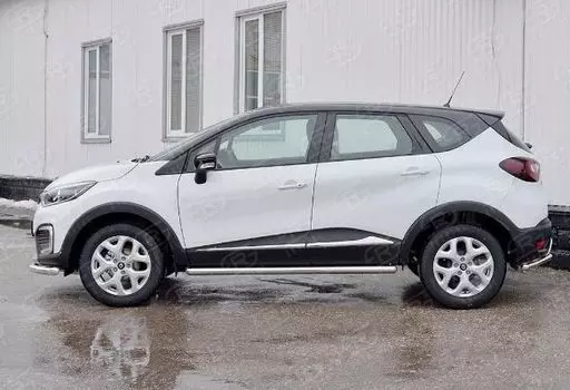 Пороги труба d63 (вариант 3) для Renault Kaptur 2016 -