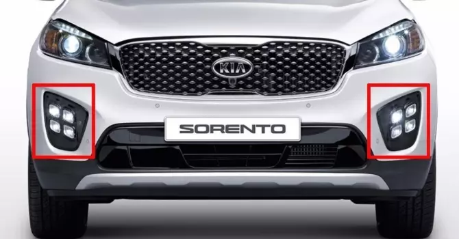 Противотуманные фары, светодиодные Mobis для Sorento Prime 2015, 2016, 2017, 2018