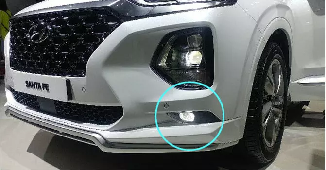 Противотуманные светодиодные фары нижние Mobis для Санта Фе 4 (Hyundai Santa Fe 2018 - 2019)