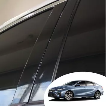 Прозрачная защитная пленка на боковые стойки для KIA Cerato (2018 - 2019)