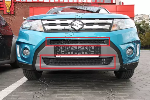 Рамка (сетка) для защиты радиатора Vitara (2015-) (без декоративной накладки на бампер) к-т 2 части