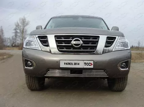 Решетка радиатора 16 мм Компания ТСС NISPATR14-05 Nissan Patrol 2014-