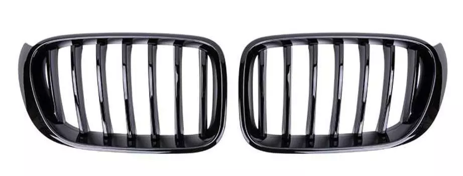 Решетка радиатора (цвет черный глянец, черный матовый, одинарные слоты) Carbuy CRBY051 для BMW X3/X4 F25/F26 2014-2017