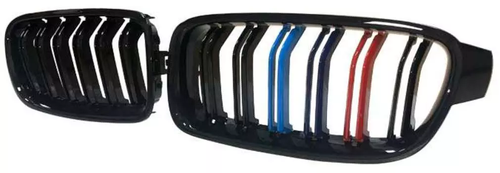 Решетка радиатора (цвет черный глянец, двойные слоты) Carbuy CRBY016 для BMW 3 Series F30/F35 2013-2019