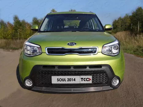 Решетка радиатора нижняя 12 мм Компания ТСС KIASOUL14-06 KIA Soul 2013 - 2016