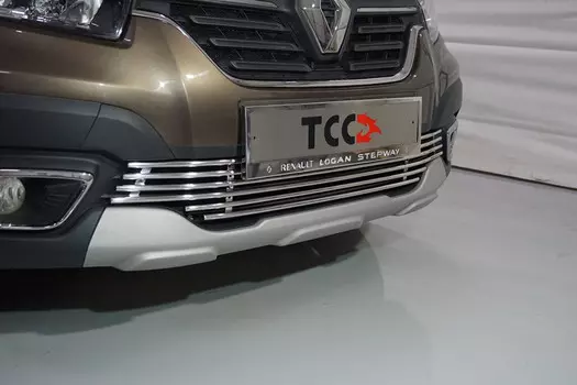Решетка радиатора нижняя 12 мм Компания ТСС RENLOGST18-01 Renault Logan Stepway 2018-