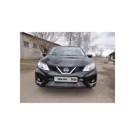 Решетка радиатора нижняя 16 мм Компания ТСС NISTII15-03 Nissan Tiida 2015-