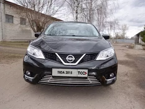 Решетка радиатора нижняя 16 мм ТСС для Nissan Tiida C13R 2015 -