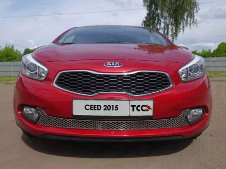 Решетка радиатора нижняя (лист (треугольник)) Компания ТСС KIACEED13-03 KIA Ceed 2012 - 2015