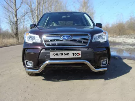 Решетка радиатора верхняя 12 мм Компания ТСС SUBFOR13-12 Subaru Forester 2013 - 2015