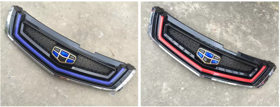 Решетка радиатора верхняя (красный, синий) для Geely Emgrand 7 2017 -