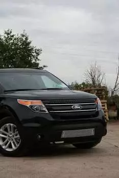 Решетка в бампер 10 мм (1 элемент из 8 трубочек) - хромированные заглушки Souz-96 FEXP.97.2193 Ford Explorer 2010-