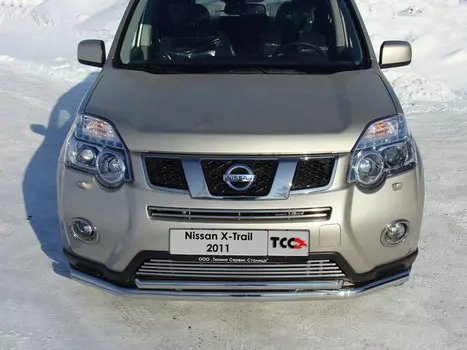 Решётка радиатора нижняя 12 мм Компания ТСС NISXTR11-07 Nissan X-Trail 2011 - 2013